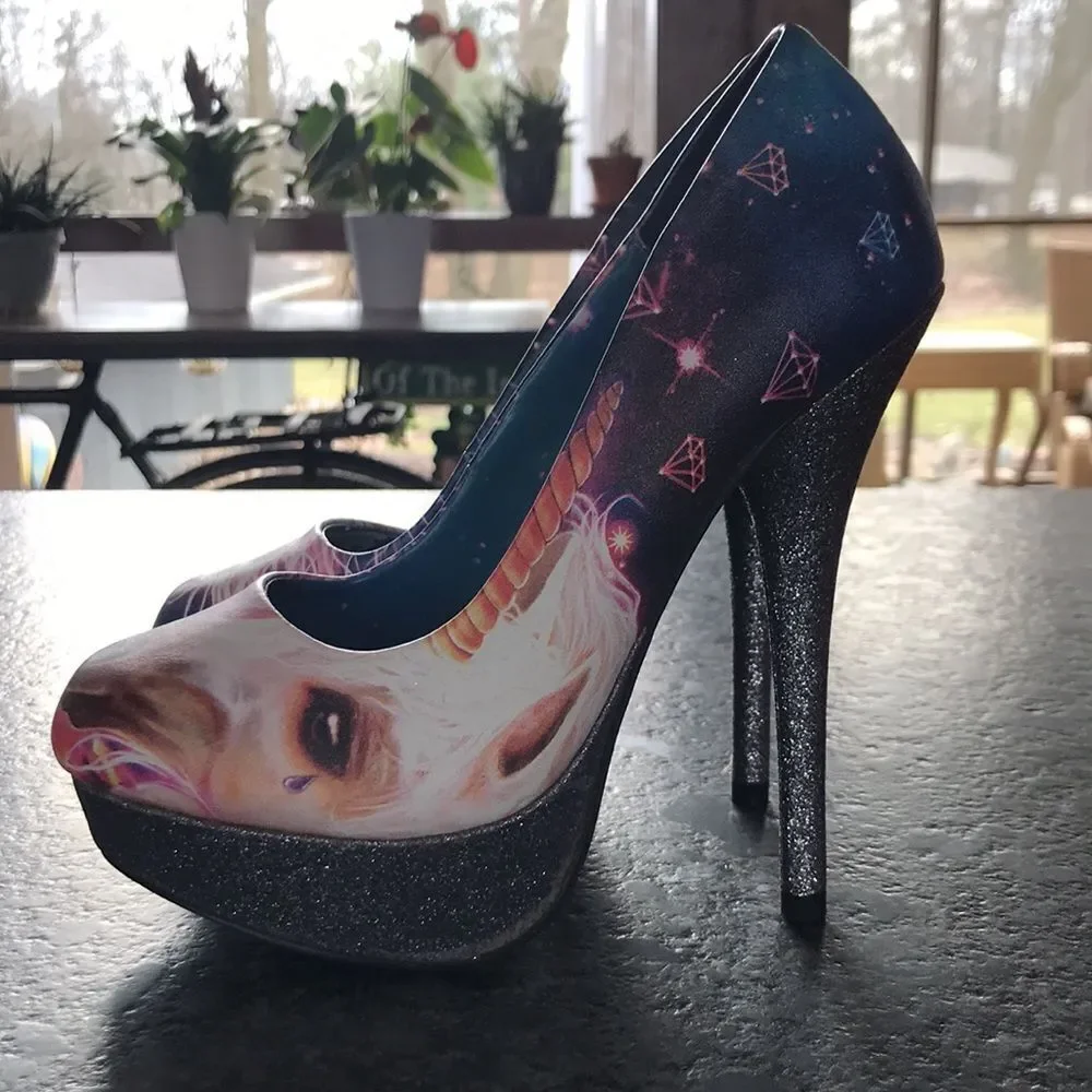 🌈Iron Fist Unicorn Platforms with rainbows 🌈 🌈 and diamonds 💎 💎 oh my! New